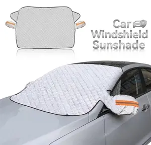 Durable Car Windshield Snow Cover & Sun Shade for All Seasons Protection Against Snow Ice Frost Dust UV Water Resistant for Cars SUVs Trucks