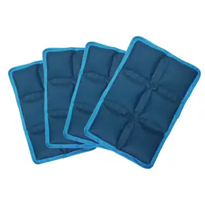 WORLD-BIO 4pcs Ice Packs for Lunch Box & Coolers - Reusable,Long-Lasting,Lightweight Ice Pack for Food Freshness, Drinks Freezer (6”x4”x0.7”) - Non-Toxic Cooler for Picnic, School, Sports & Camping Cooling Pads Blue