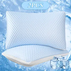 2PCS Raybee Luxury Pillows for You Bed Sofa with 900G Adjustable Premium Fiber Filling & Cooling Memory Cover, Decor Bedroom Accessories,Hotel , Festival gifts