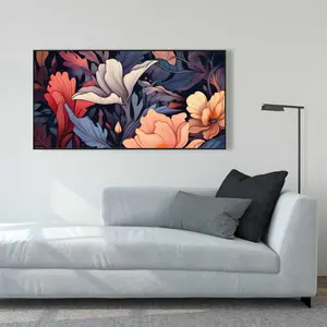 Conscious Sales C1FC2448M94OM5 24 x 48 in. Blooming Uninterrupted - Gray Framed Canvas for Home Decor