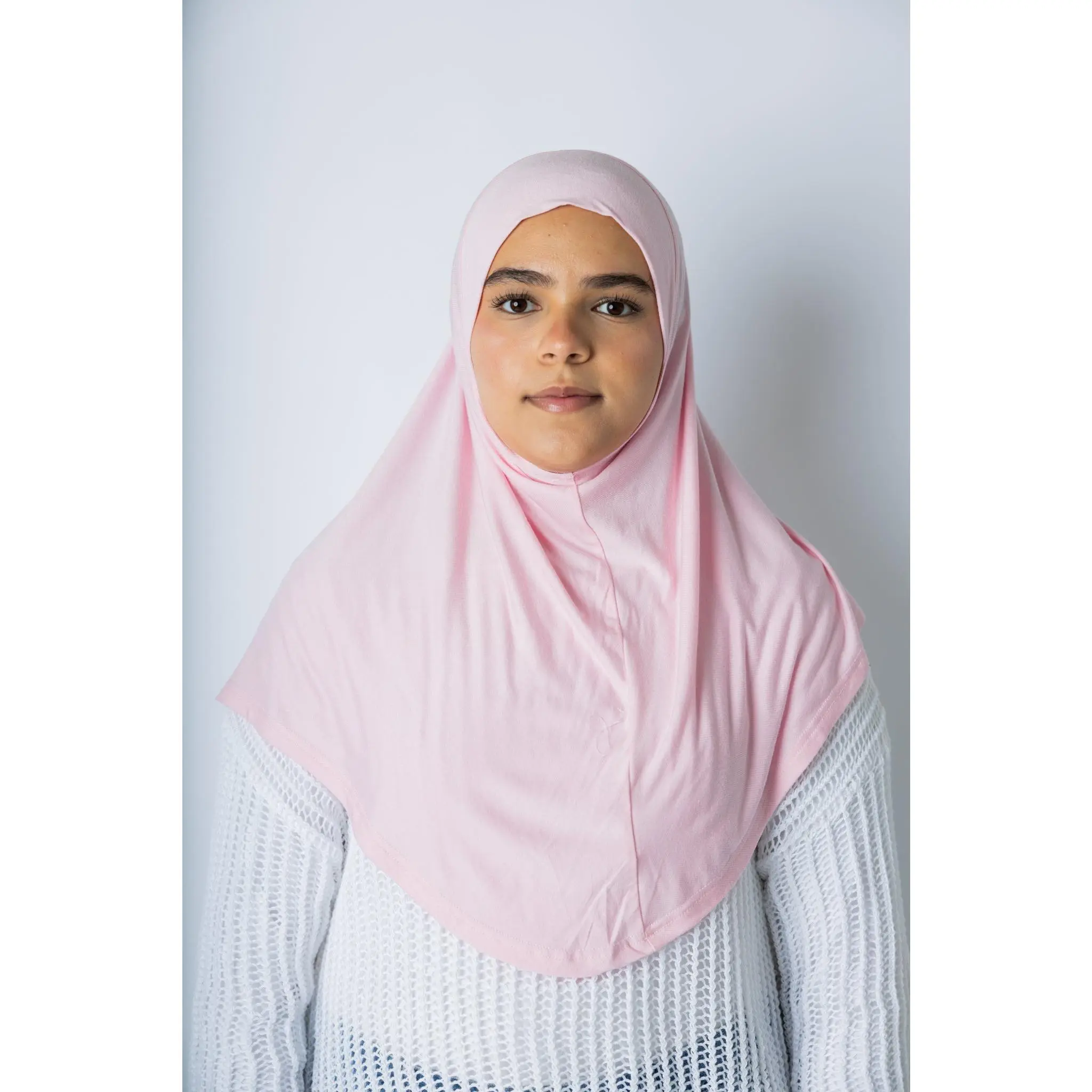 One Piece Slip on Jersey Hijab - Light Pink