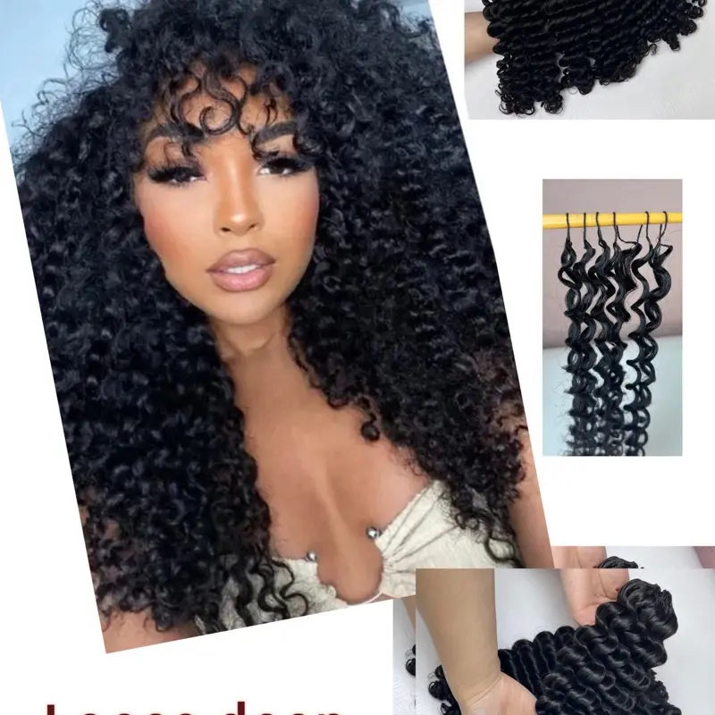 ( Miracle knot crochet), Premium loose Deep BBP Collection 100% Human Hair (15A Grade) Crafted from high-quality double drawn human hair,this crochet is soft, easy use,durable, reusable ,tangle-free, shed-free, and smells good.we recommend 4-5 packs.