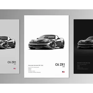 Chevrolet Corvette ZR1 C6 Car Poster No  Prints, Gifts For Men, Vintage Cars Posters CUSTOM CAR, Car Lovers Gifts, Car Wall Art Room Decor Photo Decoration