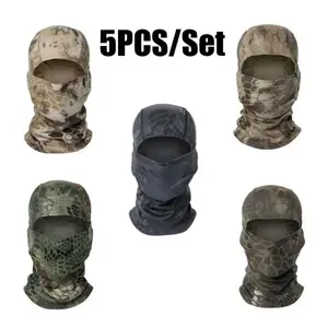 Balaclava Face Mask 5 Pack for Motorcycle Cycling, Outdoor Sports Headwear with Sun Protection, Breathable Dustproof Neck Gaiter for Men Camouflage Balaclava