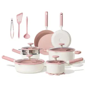 Carote 21pc Ceramic Nonstick Cookware Set Pink