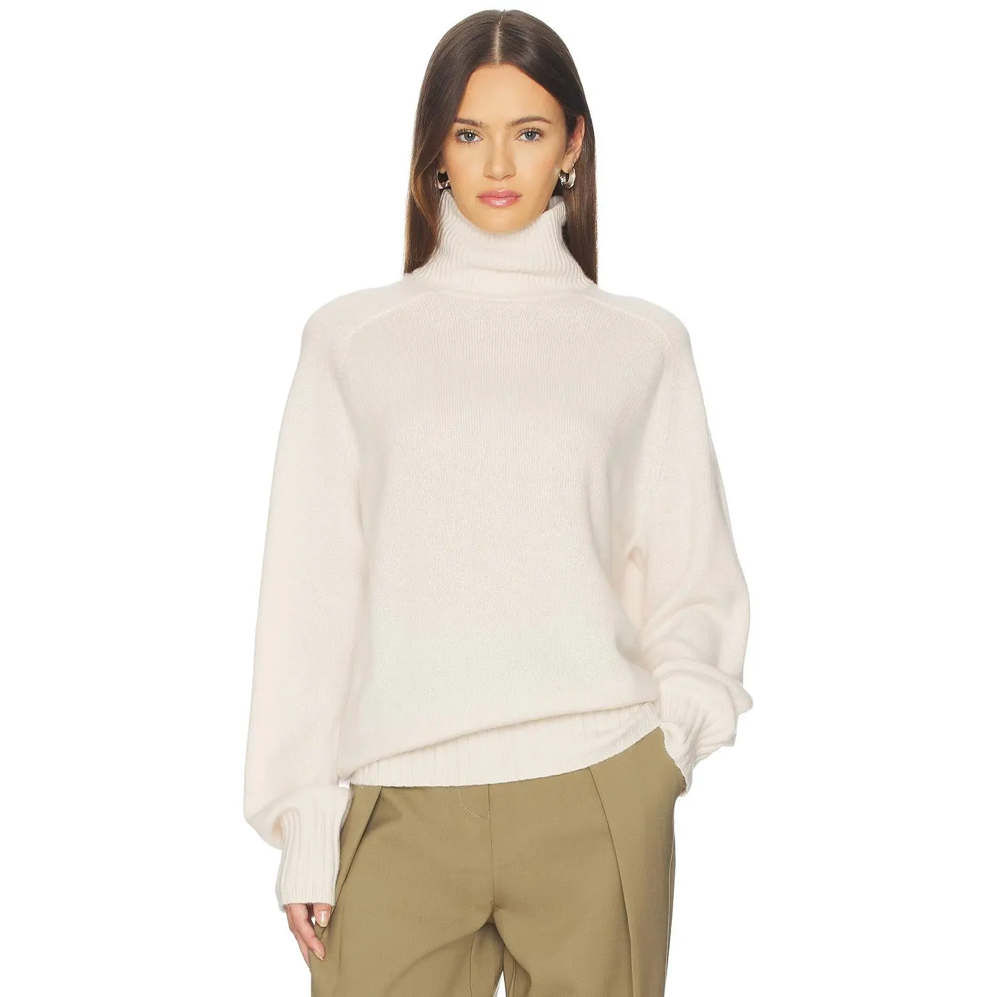 SRG Fayy Cashmere Turtleneck Sweater in Cream