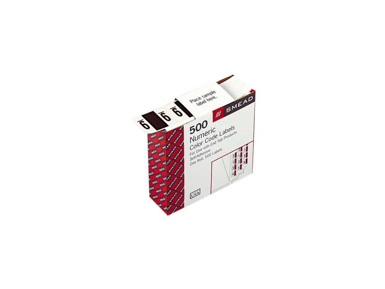Smead 67379 Single Digit End Tab Labels, Number 9, Brown-on-White, 500/Roll