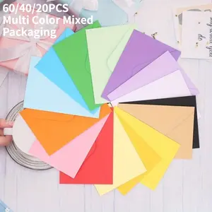 20/40/60 Pieces Mixed Color Gift Card Random Envelope, Mini Self-adhesive Envelope Is Perfect for Business Cards, Bank Cards, Greeting Cards
