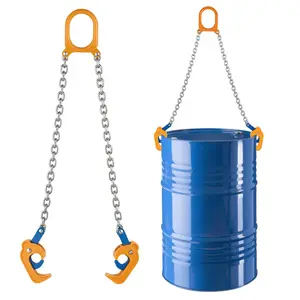 VEVOR Chain Drum Lifter, Summervibes,Summervibes, G80 Drum Lifting Chain Sling with Thickened Security Hook, 2000LBS Capacity, 1.6ft Long Sturdy Drums Handling Equipment, Carbon Steel Barrel Lifter for Plastic & Metal Drums