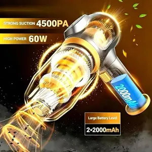 2026 Latest Handheld Wireless Car Vacuum Cleaner, 4500pa Strong Suction, 6-In-1 Portable Vacuum with Smart Display, Ideal for Cars, Home, Office, Pet Care, Lightweight Cordless Vacuum Cleaner