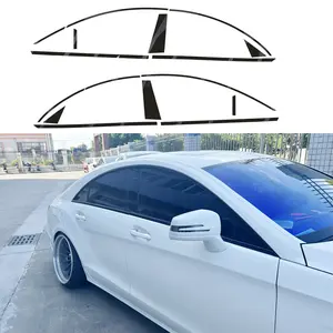Glossy Black Chrome Delete Window Trims sticker For Mercedes Benz CLS W218 2012-2017