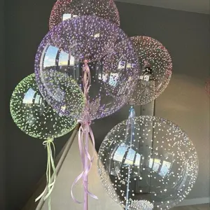 Foam Beads Transparent Balloon Set, Bobo Balloons, Round, Multiple Colors Available, Party Supplies, Perfect for Birthday Parties, Proposal, Wedding Anniversaries