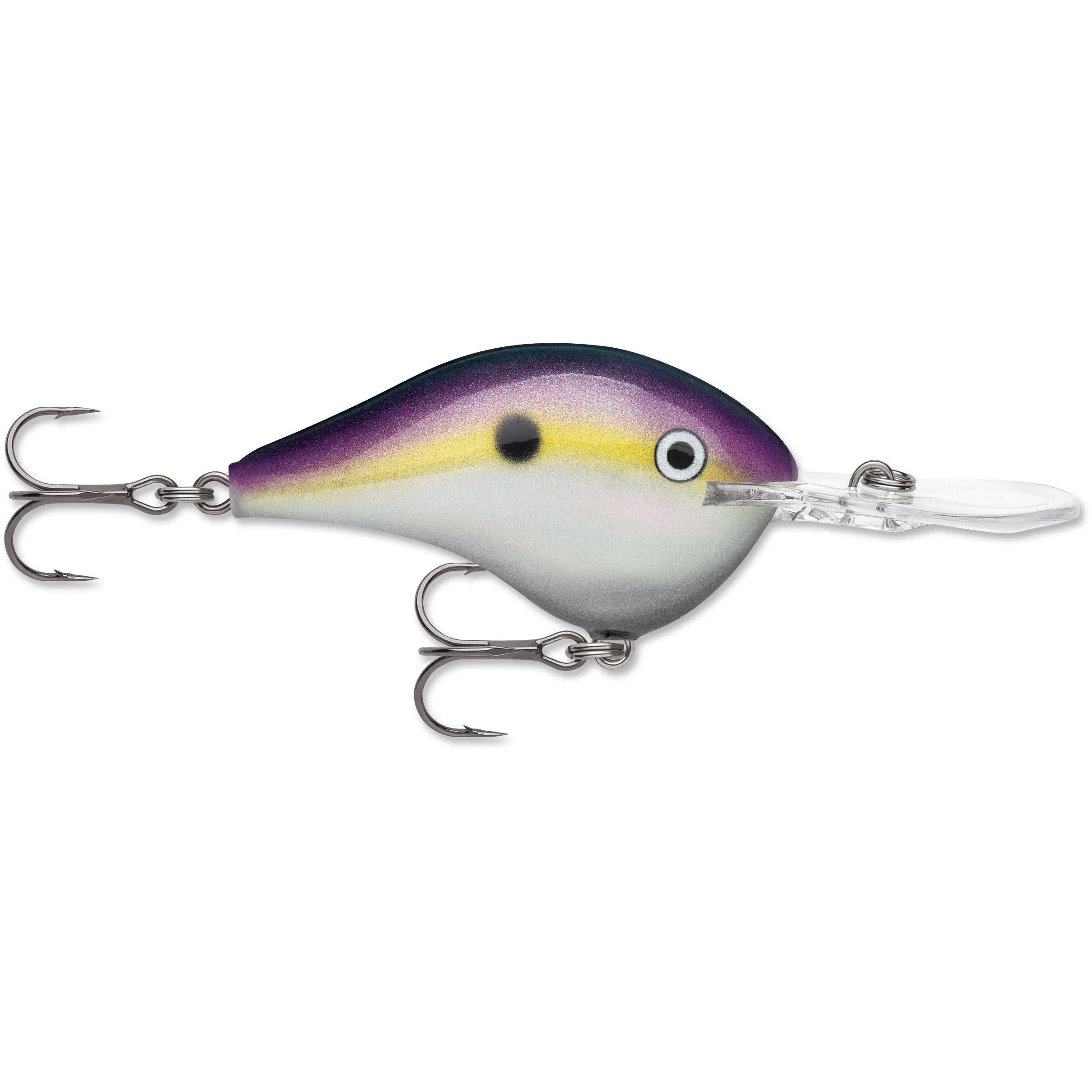 Balsa Wood Deep Diving Crankbait, 2.75" Fish Shaped Lure for Bass Fishing, Dives to 16ft with Internal Rattle and VMC Treble Hooks, Artificial Lures, Polycarbonate, Deep Fishing, Can Be Cast Up To 150 Feet