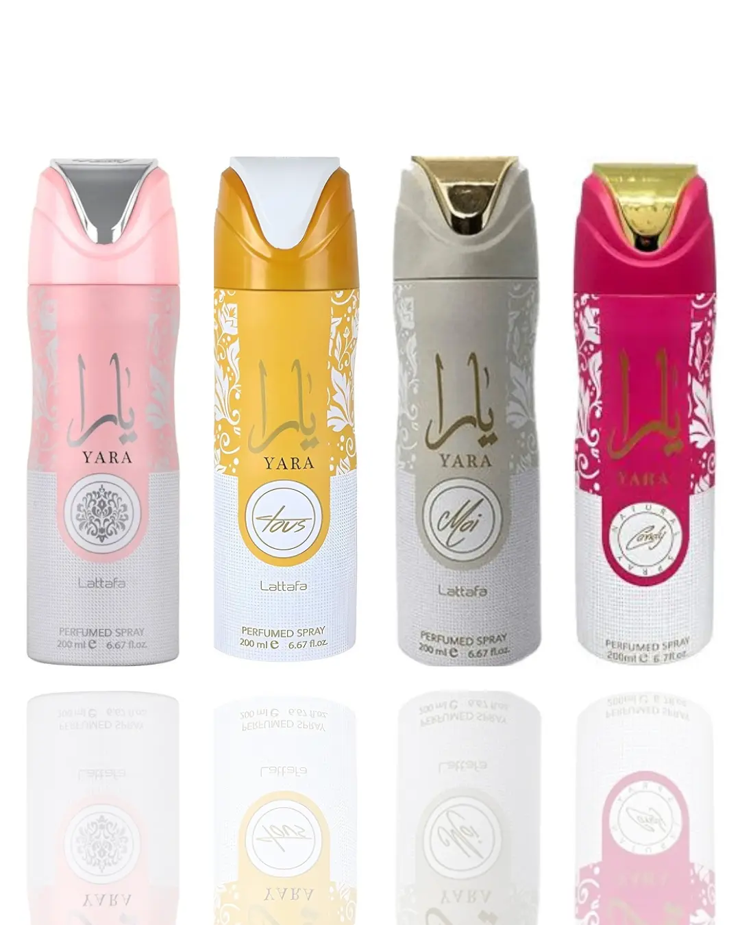 Yara Deodorant + Yara Candy Deodorant + Yara Moi Deodorant + Yara Tous Deodorant -- 4-Piece bundle NOTES, Variety Pack