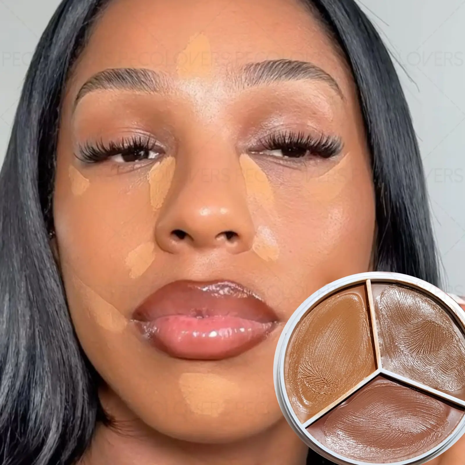1PC Full Coverage 3-in-1 Concealer Foundation, Moisturizing, Creamy Texture, Buildable Makeup Coverage, Blendable Long Lasting, Covering Dark Circles and Blemishes, Essential Daily Cosmetics, Convenient and Durable