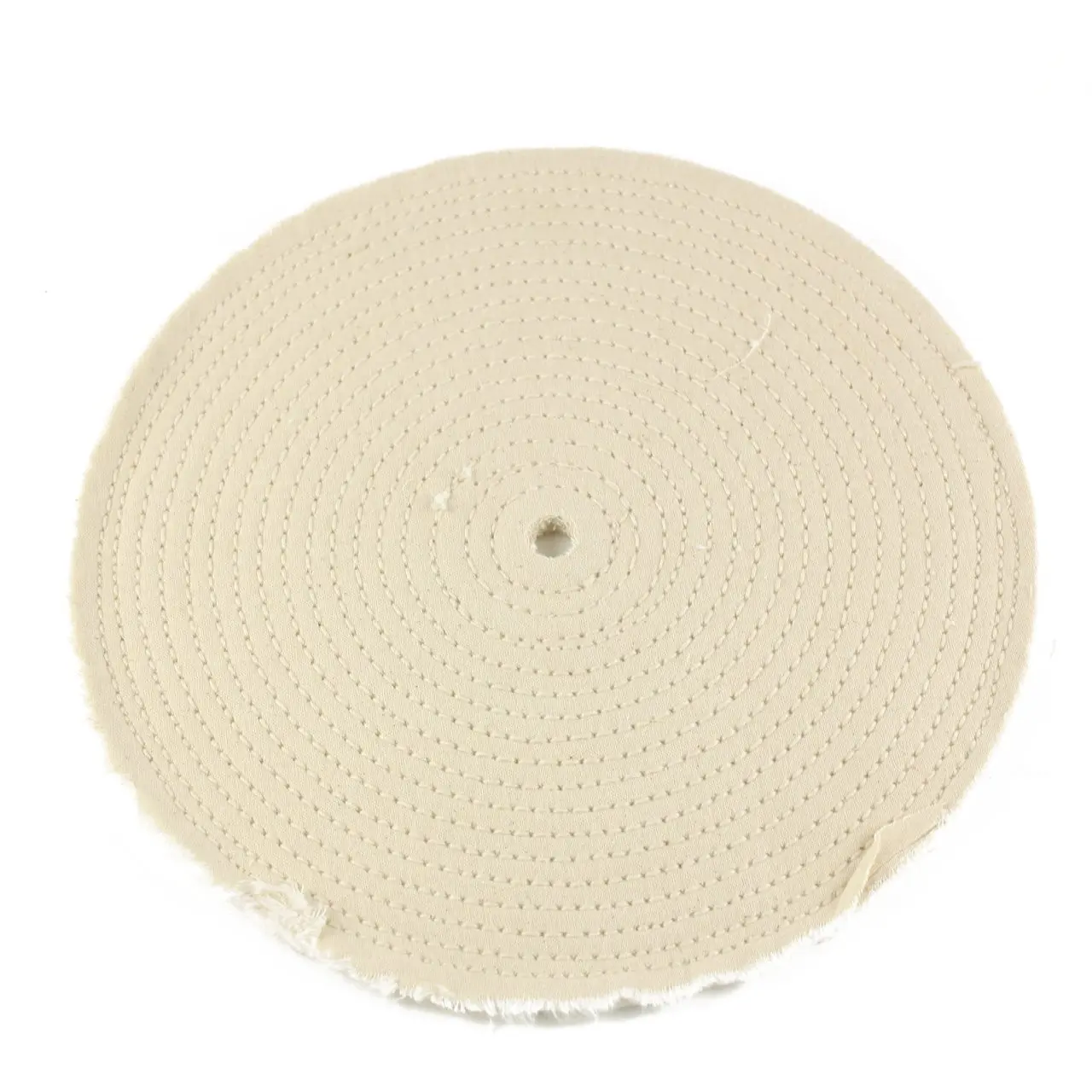 10" x 1/2" Arbor - 20 Ply Spiral Sewn Muslin Buffing Wheel