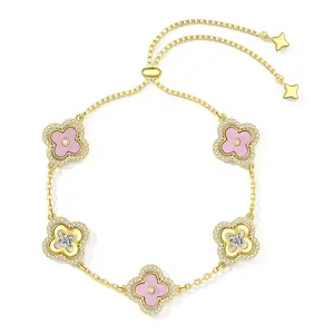 Lucky Clover Charm Bracelet for Women – Adjustable Charm Bracelet, Hypoallergenic Jewelry Gift