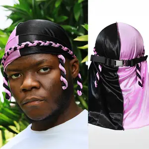 Moorags Satin Clip Durag, No tying required, Silk durags for men women, wave cap, satin durag, cool hats, men hats, bonnets, great for hair protection, Vibrant colors, breathable durag doo rag, Long tail, high quality fashion accessory for men