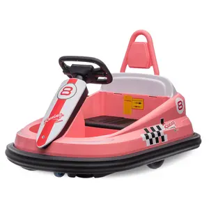 【GARVEE】6V Electric Ride-On Bumper Car for Toddlers with 2-Speed Control, 2 MPH Max Speed, Steering Wheel, 360° Spin, Lights, Music, and Horn - Ideal Gift for Ages 3-6, Pink