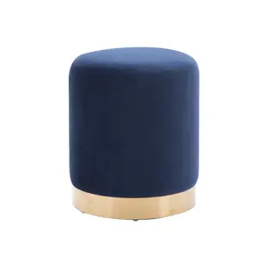 LSSPAID Modern Round Pink ,Upholstered Floor Stools With Gold Plating Base,Accent Makeup Stool For Living Room,Bedroom