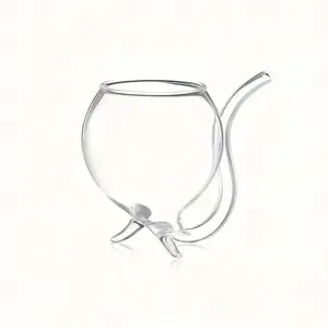 Creative Vampire Glass Cocktail Cup with Built-In Straw - Perfect for Drinks - Drinkware, Mug