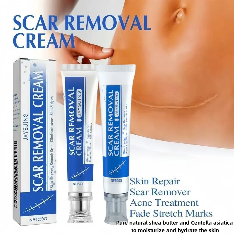 Scar Cream，Scar Removal Cream for Surgical Scars C-Section Stretch Marks Acne Burns Keloids Hypertrophic Skin Smoothing Firming & Lightening Gel 30g