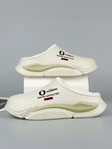 Thick Sole Slip-On Waterproof Non-Slip Plush Slippers, Unisex Indoor Outdoor Shoes, Comfortable and Durable Footwear for All Seasons