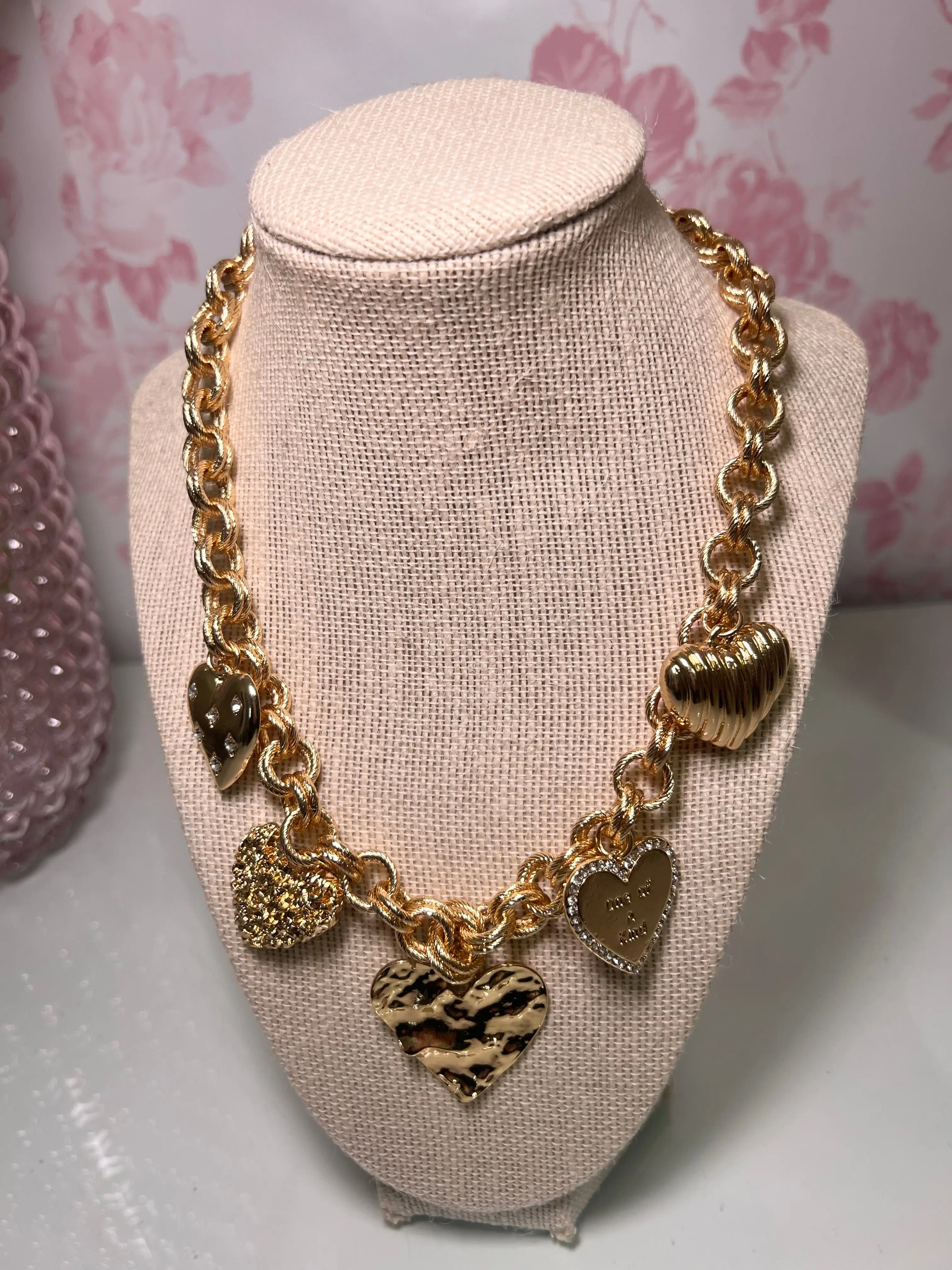 Chunky Heart Charm Necklace