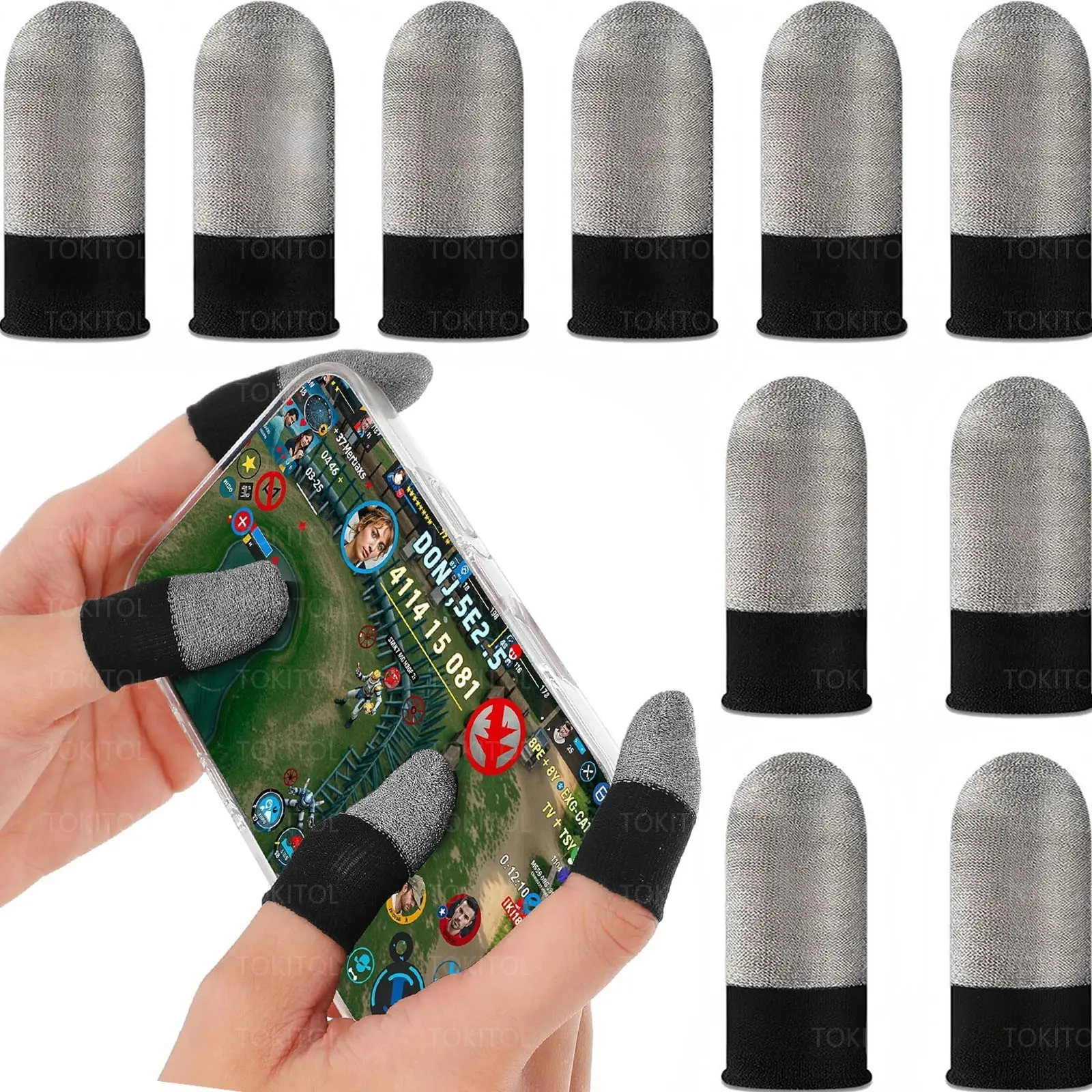 10 Pieces Gaming Finger Sleeves - Perfect Touchscreen Glide - Thumb Sleeve for Smartphone Mobile Games - Dedales Gamer Profesionales - Phone Accessories Console Gaming Accessory