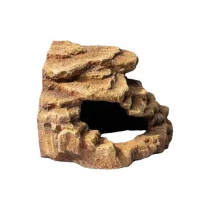 Reptile Gecko Hide Shale Scape Step Ledge Amphibian Habitat Hideouts Reptile Resin Habitat Decor Shelter Cave for Gecko Leopard Lizards Frogs Toad Turtle
