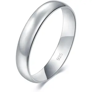 Silver Ring - Silver Rings for Women - Stacking rings - Elegant Silver Band Rings For Women and Men - Gifts for Special Occasions 4mm, 6mm Ring Size 4-15