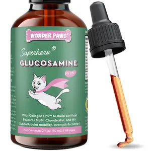 Premium Liquid Glucosamine for Cats - Hip & Joint Cat Supplement – with Collagen, Chondroitin, MSM - 2oz - NASC Certified