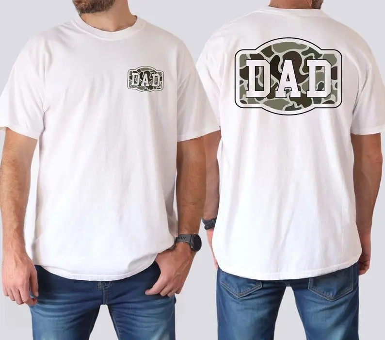 Camouflage Dad Shirt, Retro Dad T-shirt, Dad Tee, Gift For Dad, Duck Camo Fathers TShirt, Gift For Men, Husband Shirt