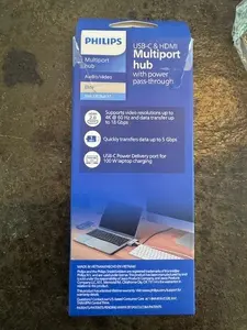 Philips USB-C Multiport Hub 4K60 HDMI + 100W PD + USB-C 10Gbps SWL3303M/37