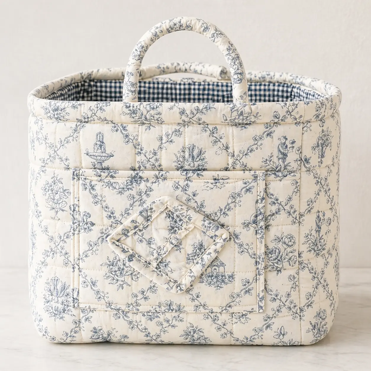 Car Storage Basket Organizer - Folding Home Organizer Storage Basket, Cute Car Interior Accessory with Durable Space-Saving Multi-Purpose Design, Soft Washable Easy-to-Clean Charming Floral Decoration, Car Interior Accessories