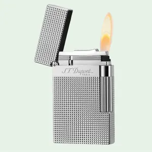 [Classical] Diamond Engraved Silver Guilloche DPT old fashined Lighter 140g best gift for him