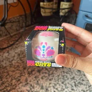 Needoh Sugar Skull Cats Squishy Toy Glow in the Dark