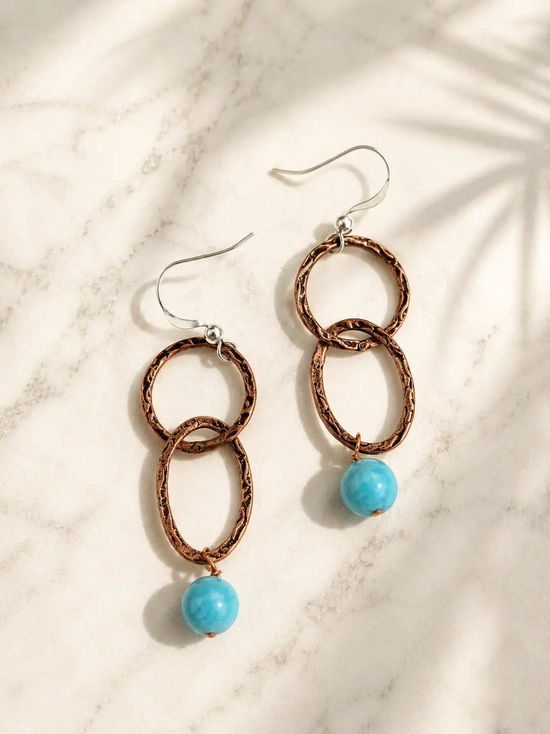 Natural Crystal Copper Larimar Earrings, Jewelry Accessories & Derivatives