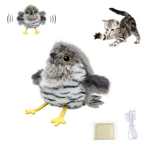 TikTokShopBlackFriday, Petgravity Chubby Chirpie, Flapping Cat Toy(DON'T FLY), Lifelike Bird Chirp, Touch-Activated Kitten Toy Rechargeable, Interactive Cat Exercise Toys