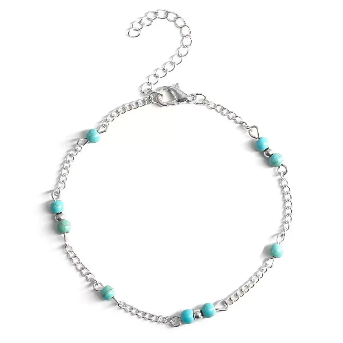 Ankle Bracelets for Women Boho Anklet Waterproof Turquoise Anklets Link Chain Non Tarnish, Dainty Anklet Bracelets Adjustable Summer Beach Foot Jewelry Elegant Accessory