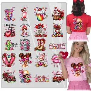 20 Sheets  Valentine's Day DTF Transfers Heat Transfer Vinyl Decals for T-Shirts Bags Pillows DIY Crafts Iron on Stickers Ready to Press