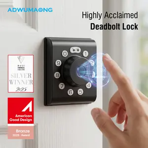 ADWUMAONG 3-in-1 Digital Deadbolt Locks Fingerprint Password Door Lock Smart Locking With Key for Apartment House Office Hotel Doors Use