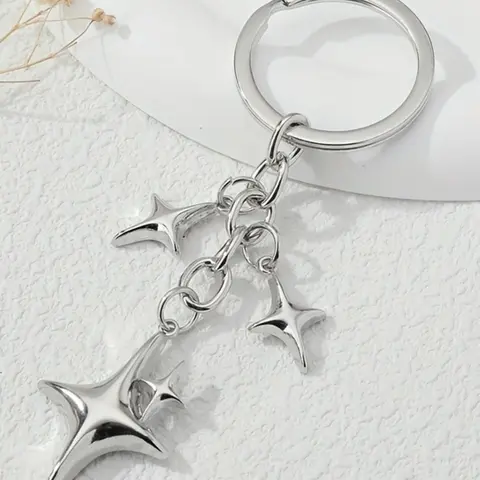 Starfish & Cross Design Keychain, Fashionable Keychain for Women & Men, Trendy All-match & Exquisite Keychain for Birthday Gift, Fashionable Alloy Keychain, Keychain for Bags, Stylish Keychain