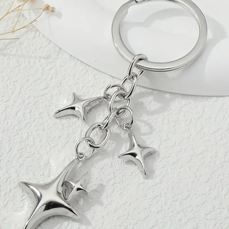 Starfish & Cross Design Keychain, Fashionable Keychain for Women & Men, Trendy All-match & Exquisite Keychain for Birthday Gift, Fashionable Alloy Keychain, Keychain for Bags, Stylish Keychain