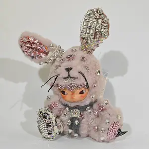 【Pink Bunny Hirono】Handmade Diamond Plush Doll