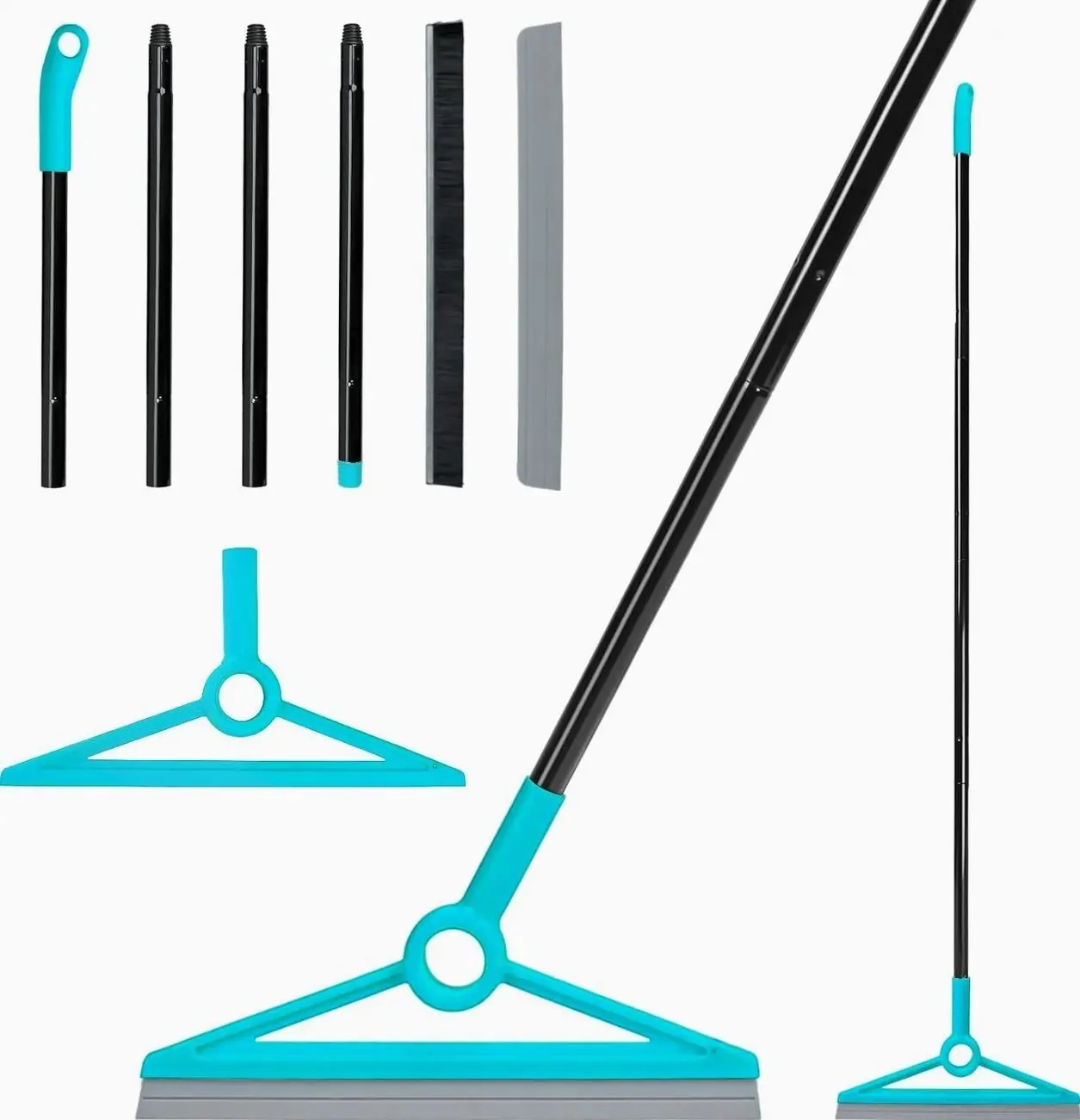 Air Broom for Dust, Hair, Liquids, Silicone Broom with Removable Rubber Strip and Brooms Bristle, Multifunctional
