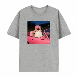 Bunny Driver Graphic Cotton T-shirt Easter Bunny Tee Unisex Trendy Outfit for Men and Women Daily Wear Graphic Tee Fun Gift Idea