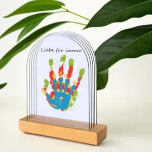 Transparent Handprint Photo Frame DIY Family Paint Memorial Frame, 4 Layer Handprint Transparent Picture Frame, Home Decor, Gifts
