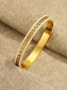 1 hollow stainless steel bracelet, Elegant Bangle, multifunctional and durable double row inlaid sparkling rhinestone jewelry, suitable for daily parties, banquets, festivals and perfect gifts