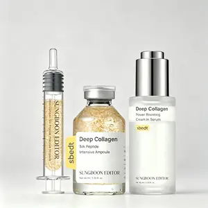 Silk Collagen & Peptide Face‑Lift Duo Gift Set | Korean Anti‑Aging Ampoule + Rejuvenating Serum with 8 Types Hyaluronic Acid, Firming Moisturizing Collagen Boosting for Fine Lines & Wrinkles, All Skin Types